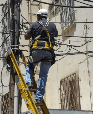 Wires in an outlet  receptacle.
