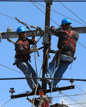 Wires in an outlet receptacle.